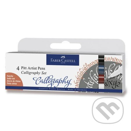 Popisovač Faber Castell Pitt Artist Pen Caligraphy 4ks tmavé Faber-Castell