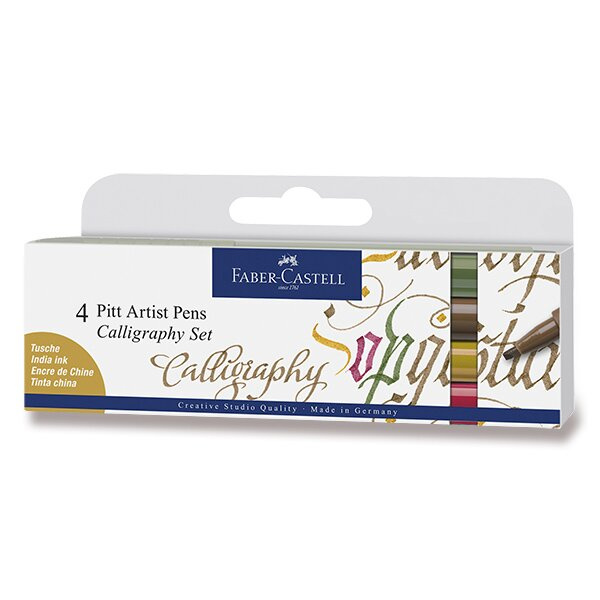 Popisovač Faber Castell Pitt Artist Pen Caligraphy 4ks barev Faber-Castell