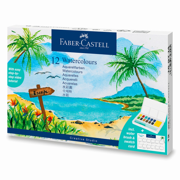 Akvarelové barvy Faber-Castell s paletou Tropical - 12 ks Faber-Castell