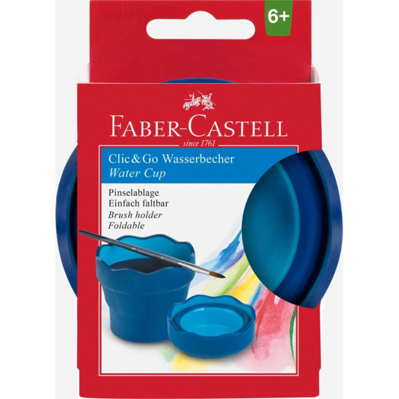 Kelímek na vodu Faber-Castell Clic&Go výběr barev modrý Barva: modrý