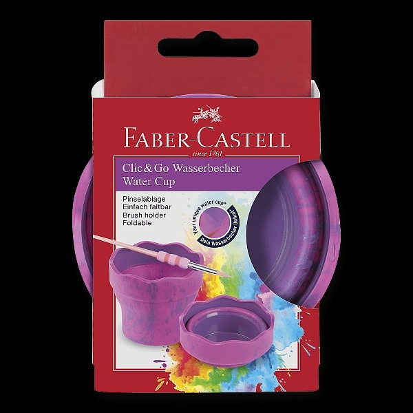 Kelímek na vodu Faber-Castell Click a Go Unicorn mramorově růžový Faber-Castell