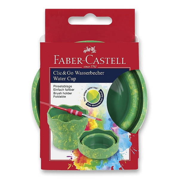 Kelímek na vodu Faber-Castell Click a Go Dinosaurus mramorově zelený Faber-Castell