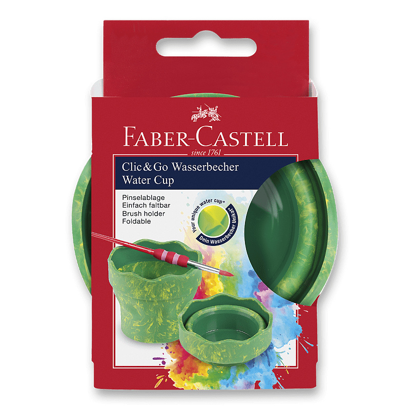 Kelímek na vodu Faber-Castell Click a Go Dinosaurus mramorově zelený Faber-Castell