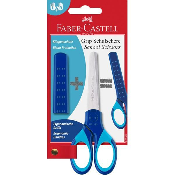 Školní nůžky Faber Castell Grip Blistr 1ks modrá Faber-Castell