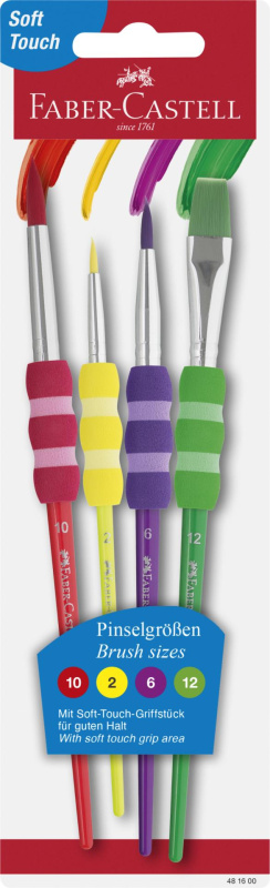 Štětce Faber Castell Soft touch zákl. barvy 4 ks BL Faber-Castell