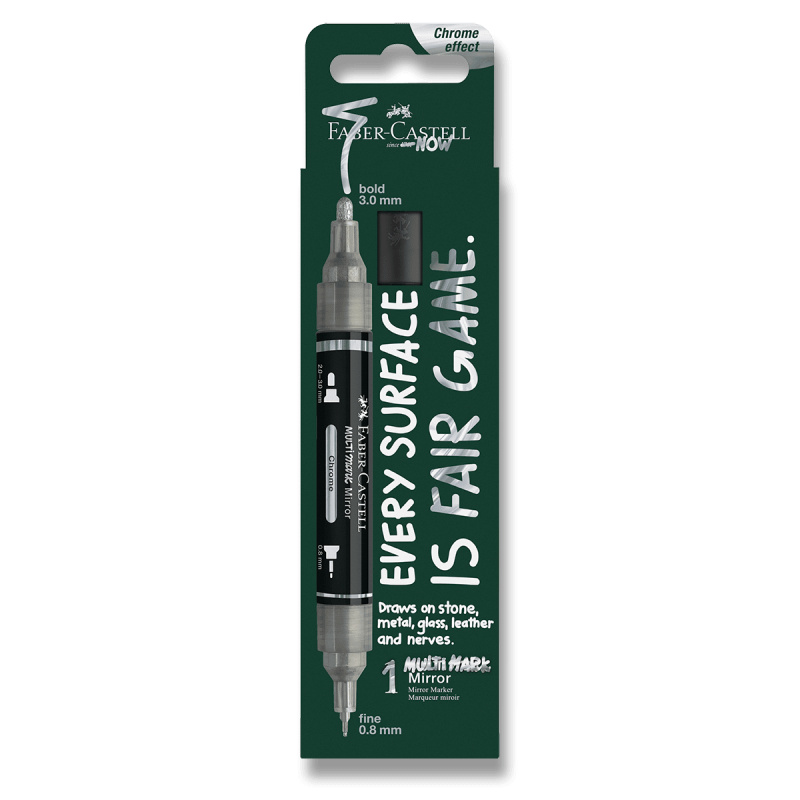 Popisovač Faber-Castell Multimark Mirror - 551, chrome, blistr Faber-Castell