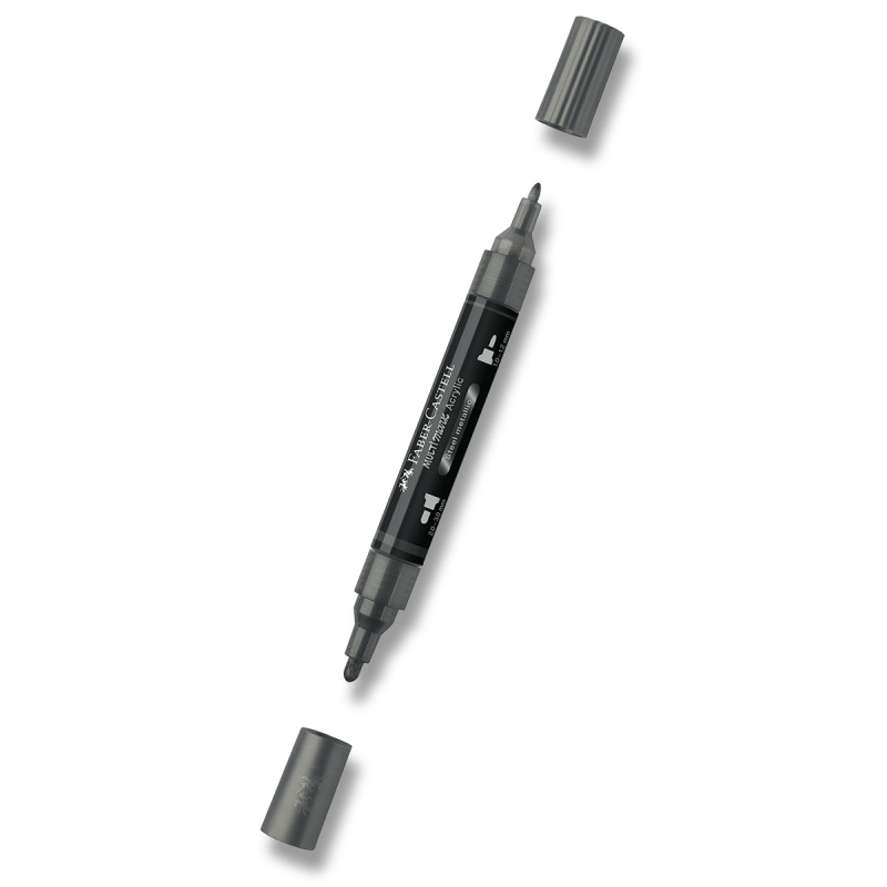 Akrylový popisovač Faber-Castell Multimark Metallic - 297, steel metallic Faber-Castell