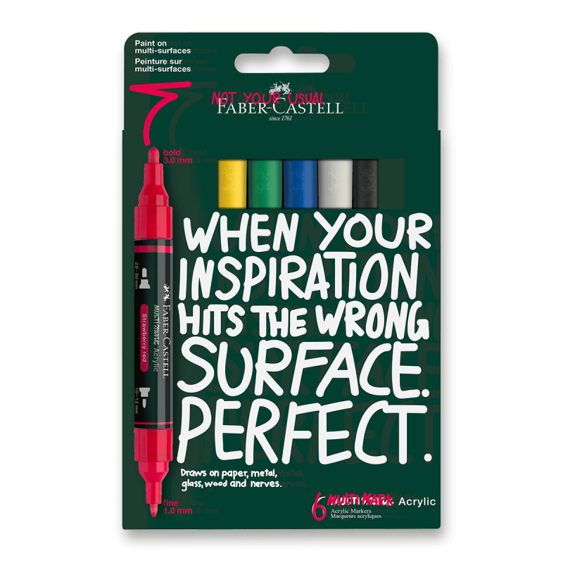 Akrylový popisovač Faber-Castell Multimark Basic - 6 ks Faber-Castell