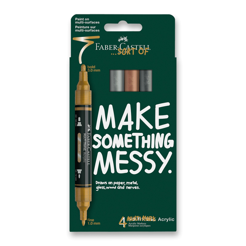 Akrylový popisovač Faber-Castell Multimark Metallic - 4 ks Faber-Castell