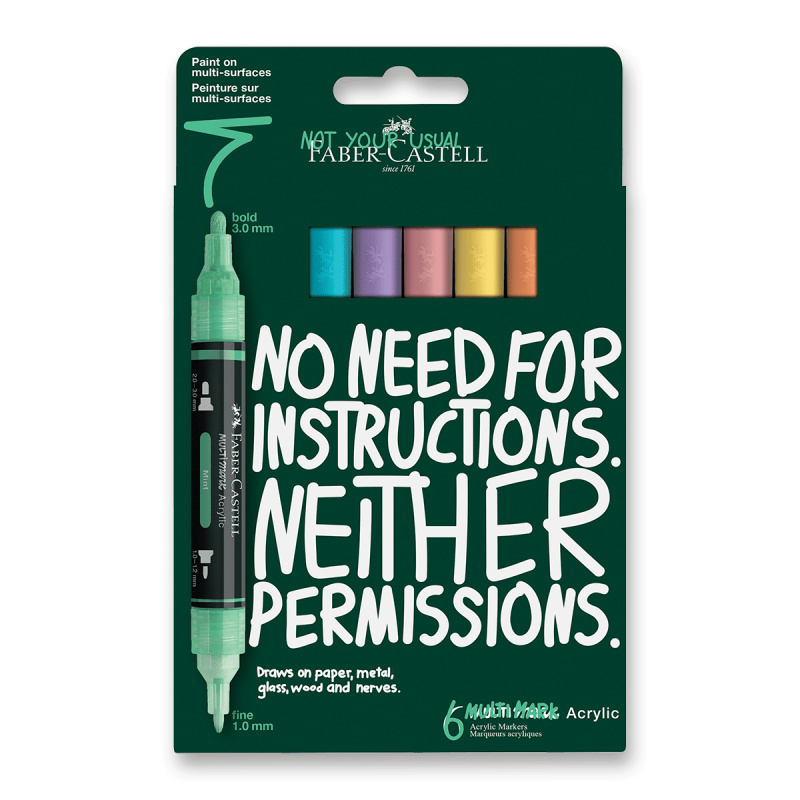 Akrylový popisovač Faber-Castell Multimark Pastel - 6 ks Faber-Castell
