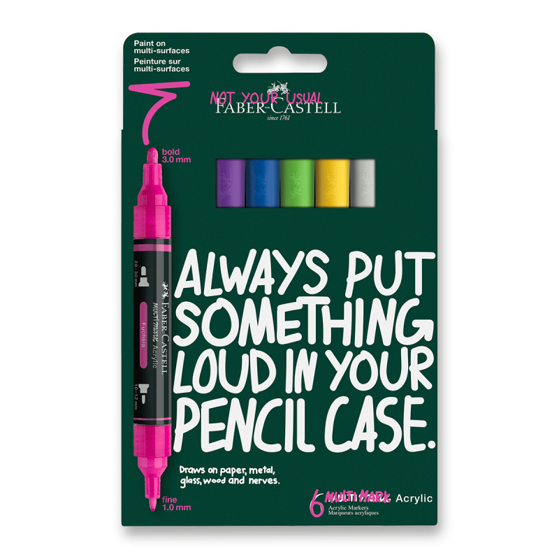 Akrylový popisovač Faber-Castell Multimark Vibrant - 6 ks Faber-Castell