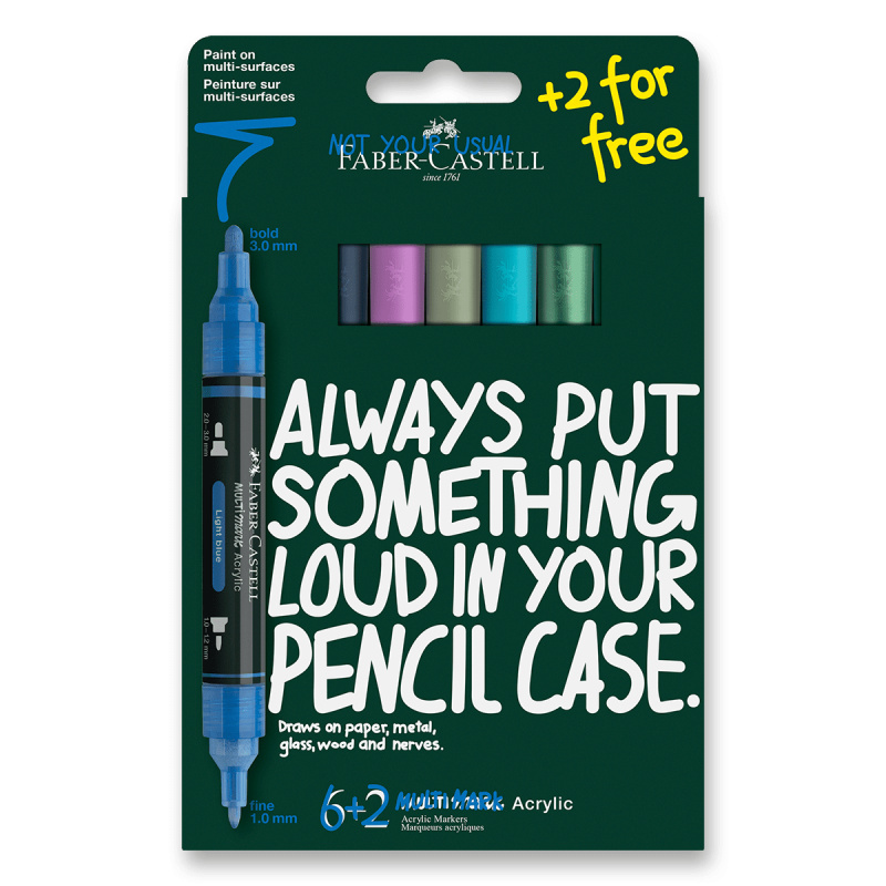 Akrylový popisovač Faber-Castell Multimark Frost - 6+2 ks Faber-Castell