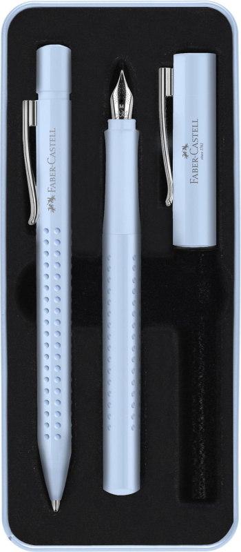 Sada Faber-Castell Grip Edition 2010 plnicí pero a kuličkové pero, výběr barev světle modrá Faber-Castell