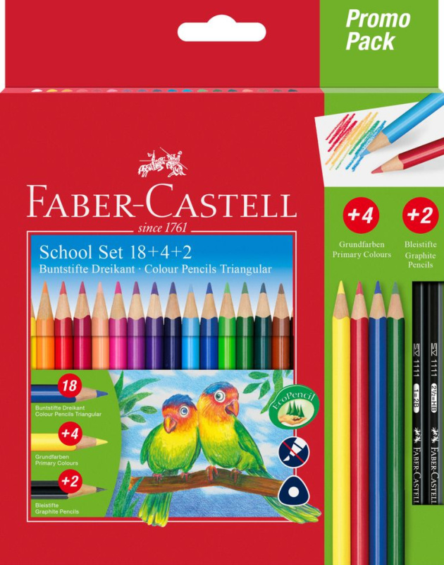 Pastelky Faber Castell trojhranné 18ks + 4ks + 2ks Faber-Castell