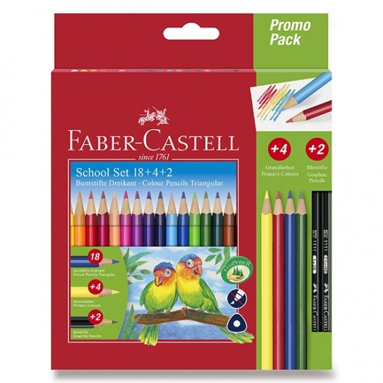 Pastelky Faber Castell trojhranné 18ks + 4ks + 2ks Faber-Castell