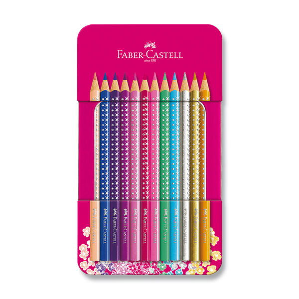 Pastelky Faber Castell Sparkle plechová dóza 12 ks Faber-Castell