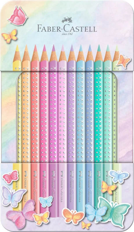 Pastelky Sparkle v plechové krabičce