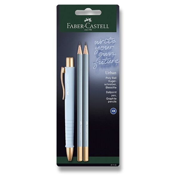 Kuličkové pero Faber-Castell Poly Ball Urban Gold sada, 3 ks, sky blue Faber-Castell