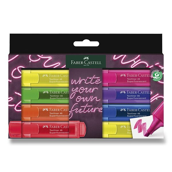 Zvýrazňovač Faber-Castell Textliner 46 Neon sada 8 barev Faber-Castell