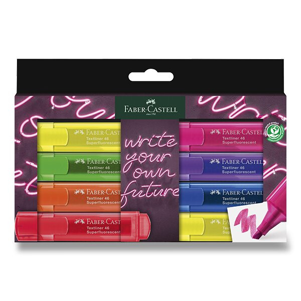 Zvýrazňovač Faber-Castell Textliner 46 Neon sada 8 barev Faber-Castell