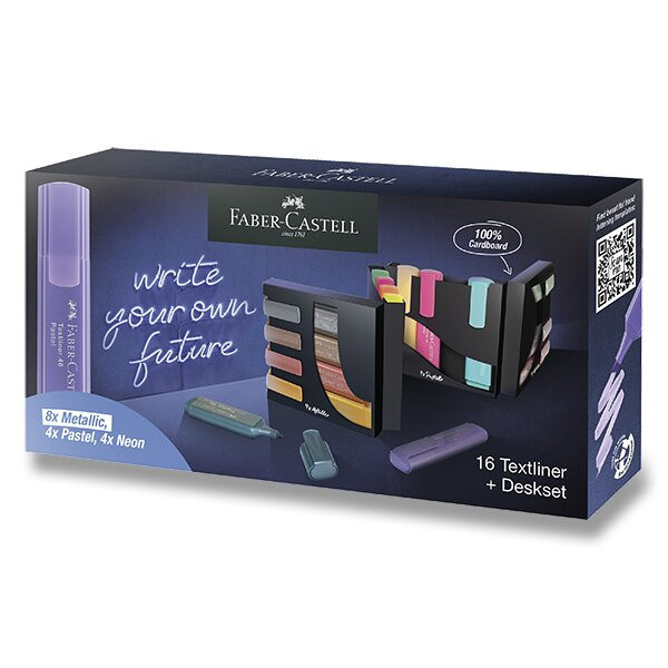 Zvýrazňovač Faber-Castell Textliner 46 stolní souprava, 16 ks
