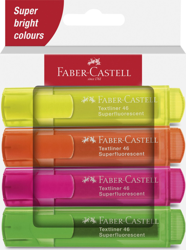 Zvýrazňovač Faber-Castell Textliner 46 Neon sada 4 ks Faber-Castell