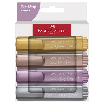Zvýrazňovač Faber-Castell Textliner 46 Metallic sada 4 barev Faber-Castell