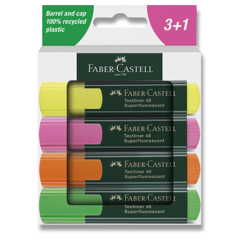 Zvýrazňovač Faber-Castell Textliner 48 sada 4 barev Faber-Castell