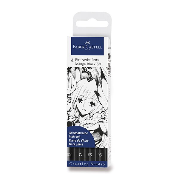 Popisovač Faber Castell Pitt Artist Pen Manga černé II 4ks Faber-Castell