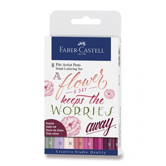 Popisovače Faber Castell Pitt Artist Pen Lettering 8ks Faber-Castell