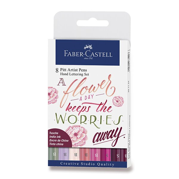 Popisovače Faber Castell Pitt Artist Pen Lettering 8ks Faber-Castell