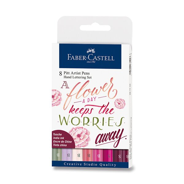 Popisovače Faber Castell Pitt Artist Pen Lettering 8ks Faber-Castell
