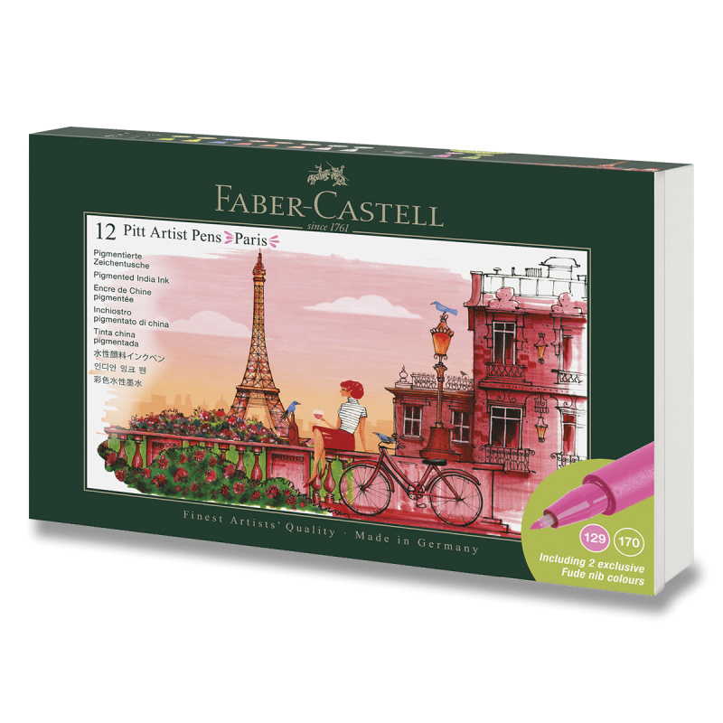 Popisovače Faber-Castell Pitt Artist Pen Paris - 12 ks