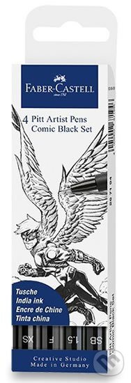 Popisovač Faber Castell Pitt Artist Pen Comic černé 4ks Faber-Castell