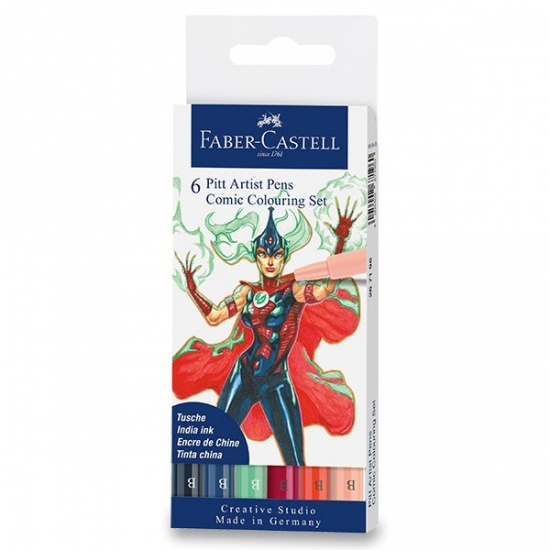 Popisovač Faber Castell Pitt Artist Pen Comic mix barev 6ks Faber-Castell