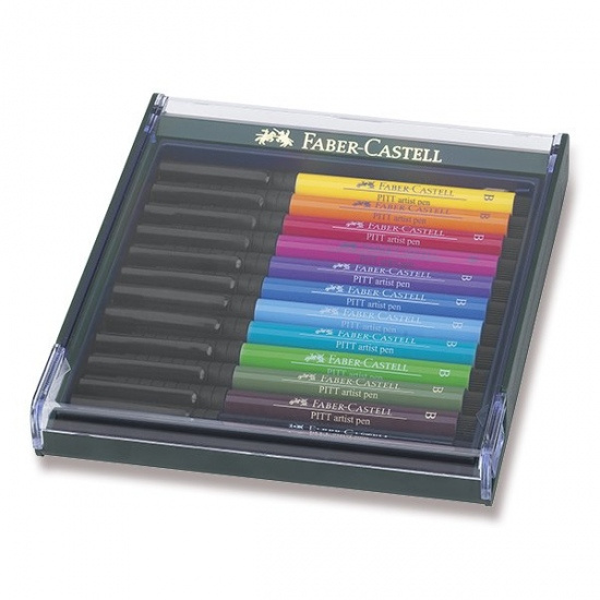 Popisovač Faber Castell Pitt Artist Pen Brush 12ks zákl. Faber-Castell