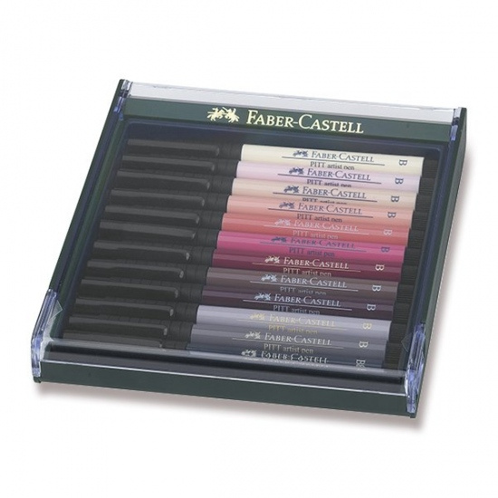 Popisovač Faber Castell Pitt Artist Pen Brush 12ks tělové Faber-Castell
