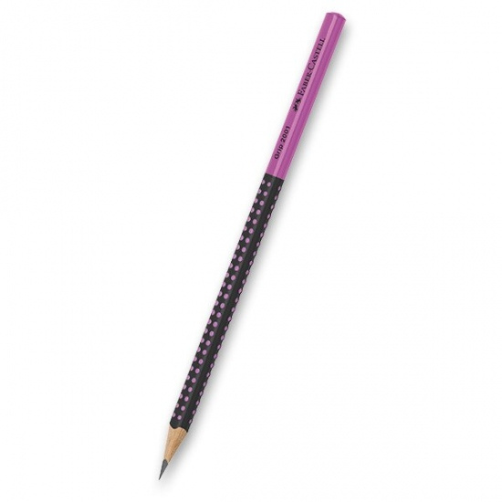 Grafitová tužka Faber-Castell Grip 2001 Two Tone tvrdost HB, výběr barev černá/růžová Faber-Castell