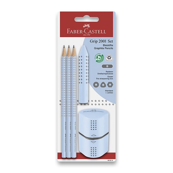 Grafitová tužka Faber-Castell Grip 2001 Sky Blue set, 5 ks Faber-Castell