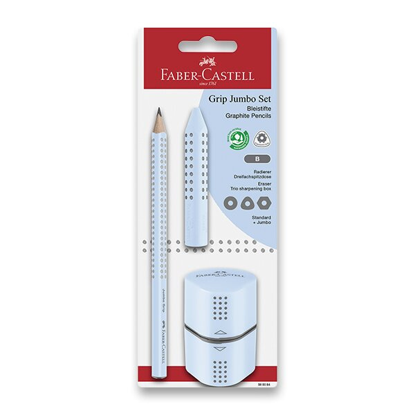 Grafitová tužka Faber-Castell Grip 2001 Jumbo Sky Blue set 3 ks Faber-Castell