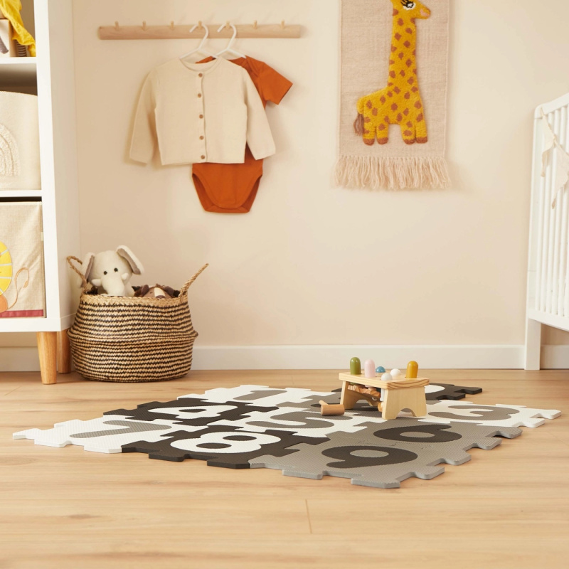 Pěnová hrací podložka s čísly černá a bílá - 10 ks