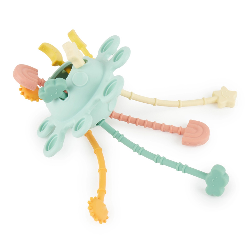 Silikonová motorická hračka s aktivitami Eucalyptus
