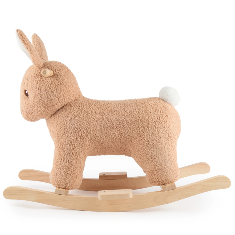 Bieco houpací králíček Fine z buklé na dřevěných lyžinách