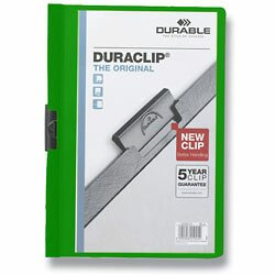 Zakládací desky s klipem Durable Duraclip - A4, kapacita 30 listů, zelené
