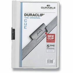 Durable Duraclip - plastový rychlovazač na 60 listů - bílý