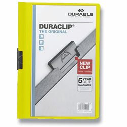 Durable Desky s klipem DURACLIP 60, A4 žluté