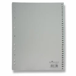 Plastový rozlišovač Durable - A4, šedý, 1-31
