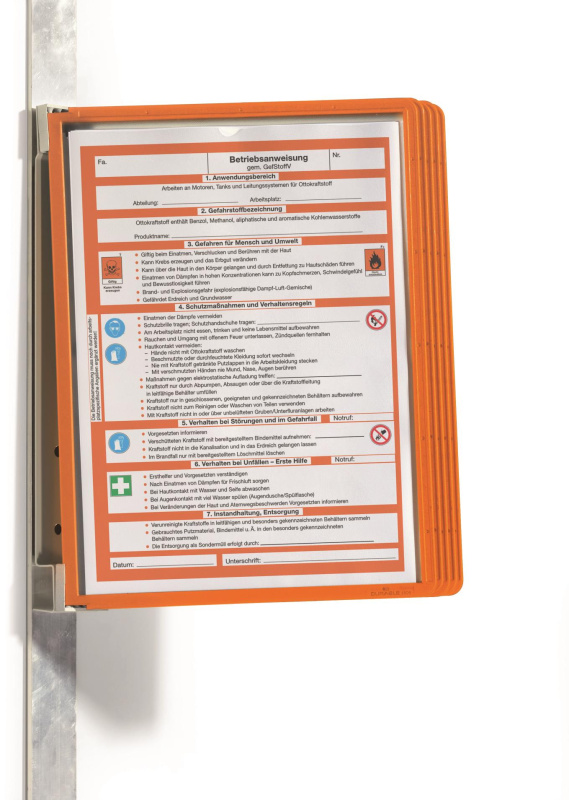 Durable Magnetický držák VARIO WALL 5 + 5 kapes, oranžový