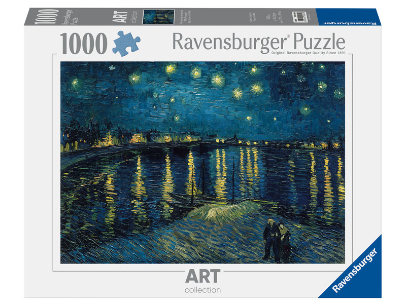 Puzzle Ravensburger 1000 dílků Art Collection: V. van Gogh - Hvězdná noc nad Rhônou