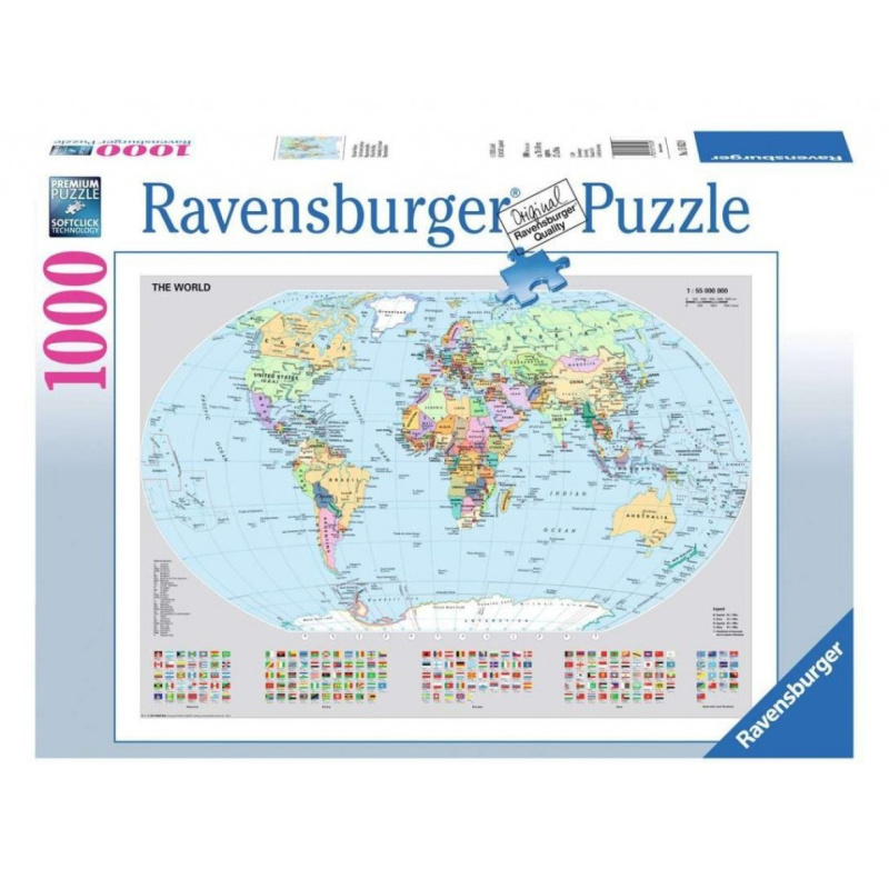 Politická mapa světa puzzle 1000 dílků